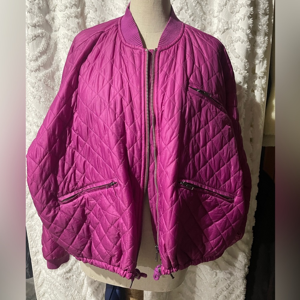 Free people oversized quilted bomber jacket